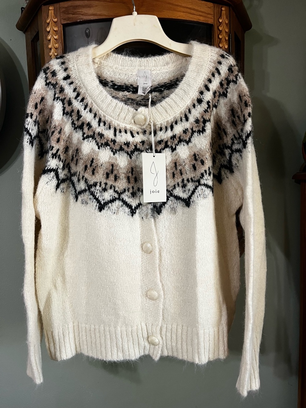 NWT Joie Fair Isle Wool Blend Cardigan Sweater